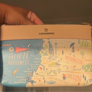 Spartina 448 Pacific Northwest Map Clutch - Blue and Tan
